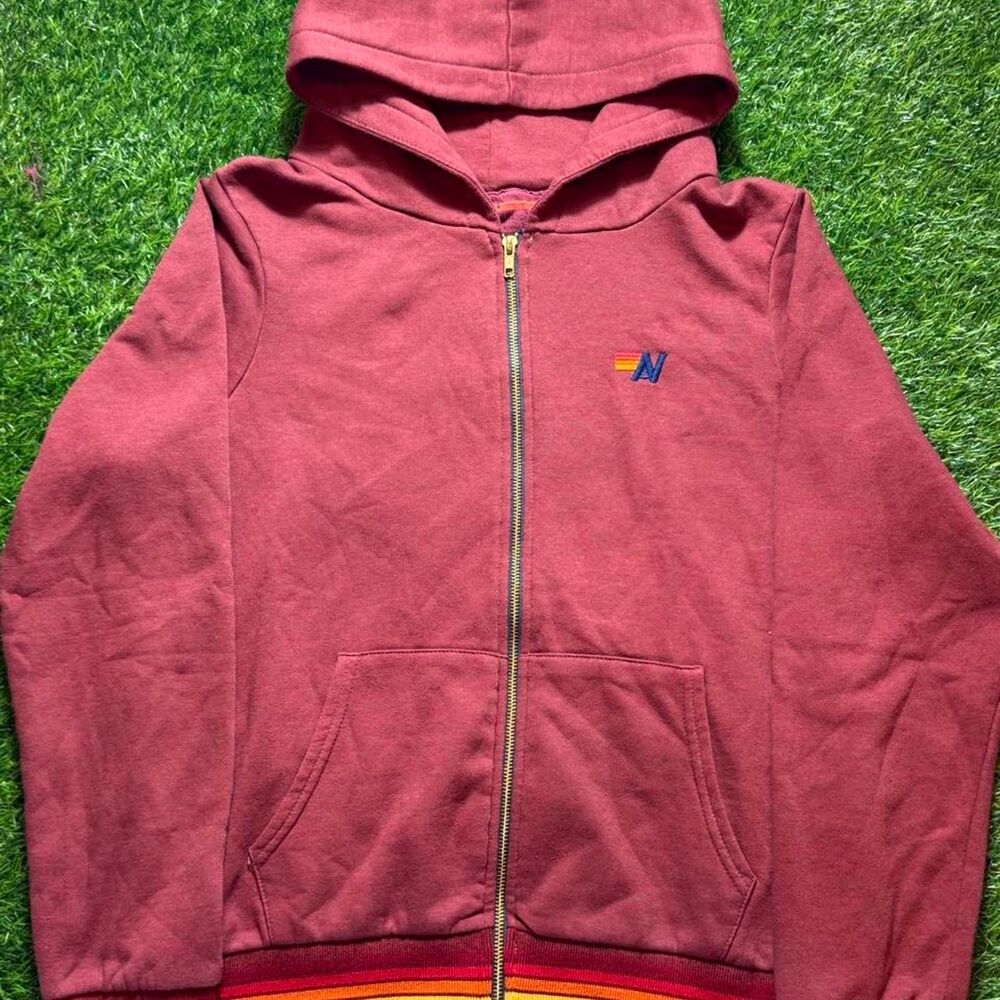 Aviator-nation Women's Burgundy and Red Hoodie
